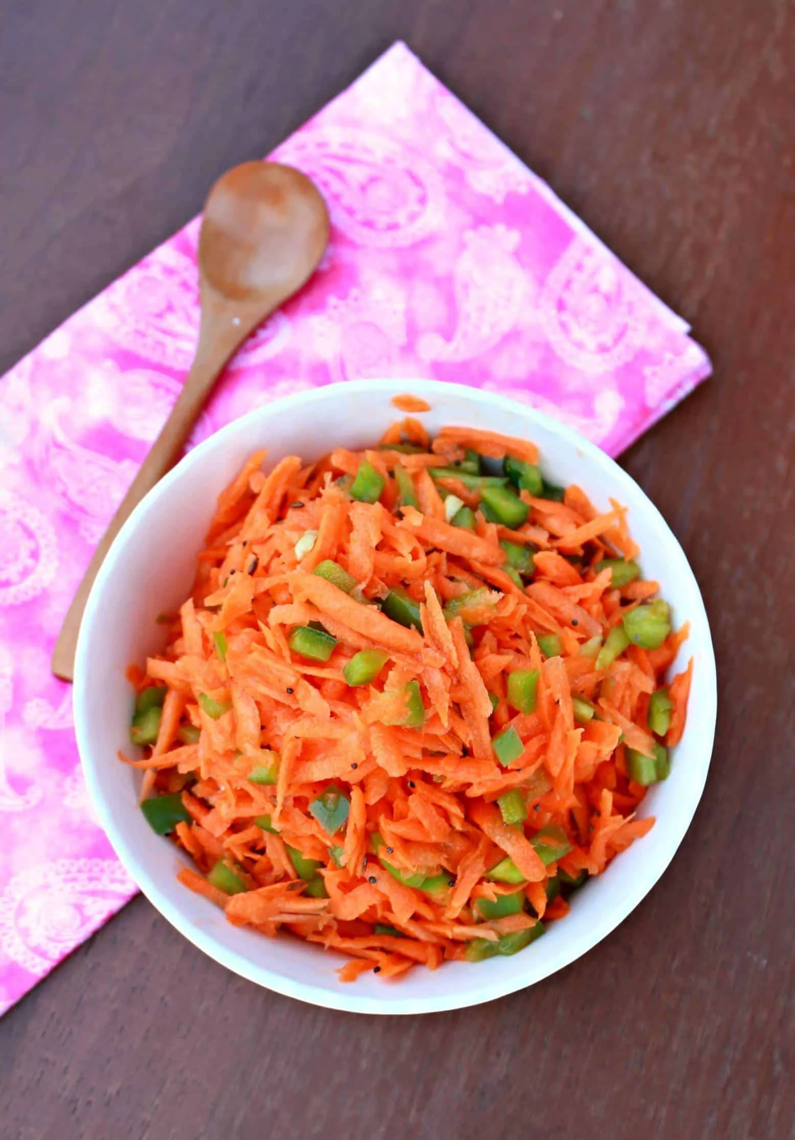 Carrot Bell Pepper Kosumalli in a bowl.