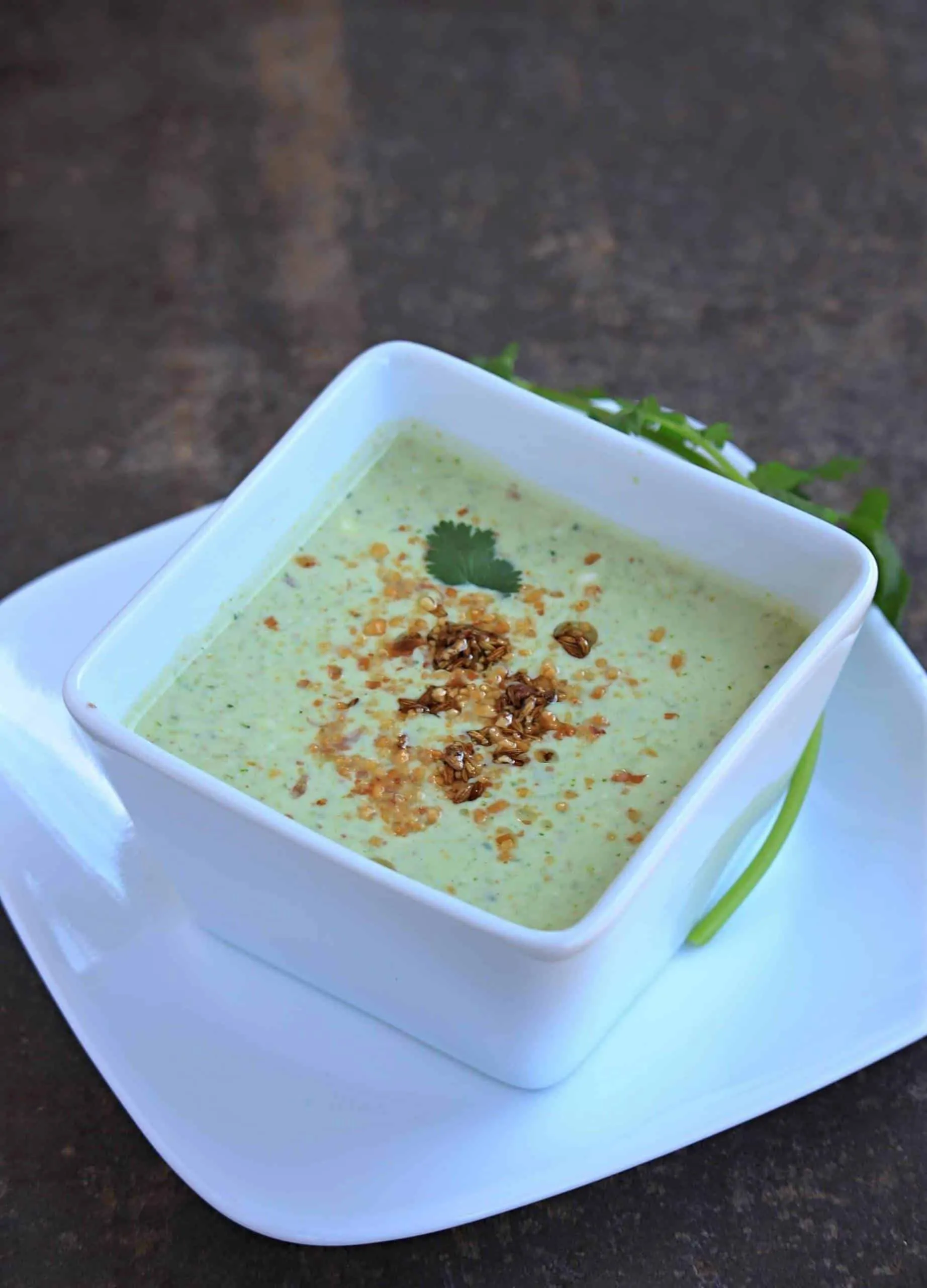 Cucumber raita with peanuts