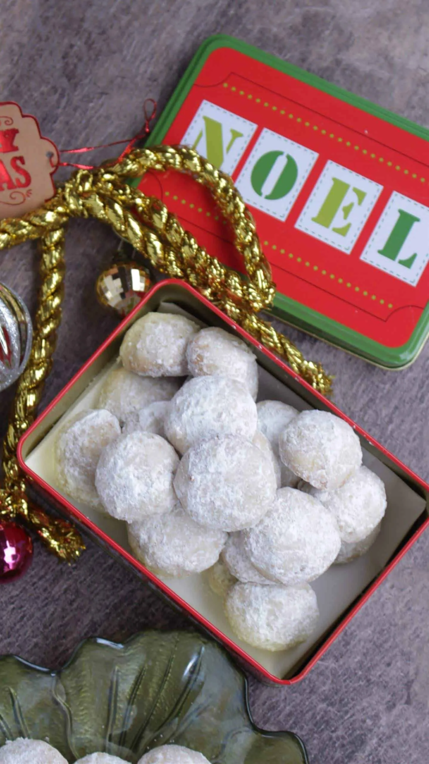 Pecan Cookies in tin for holiday gifts. 