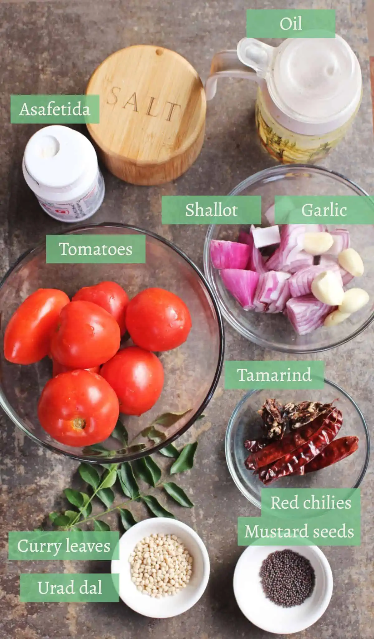 ingredients needed to make kara chutney