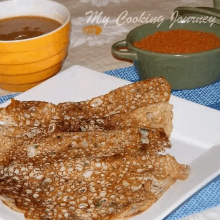 Onion Rava Dosai in a Tray