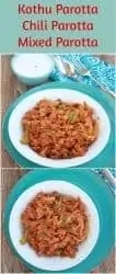 kothu parotta with text for pinterest