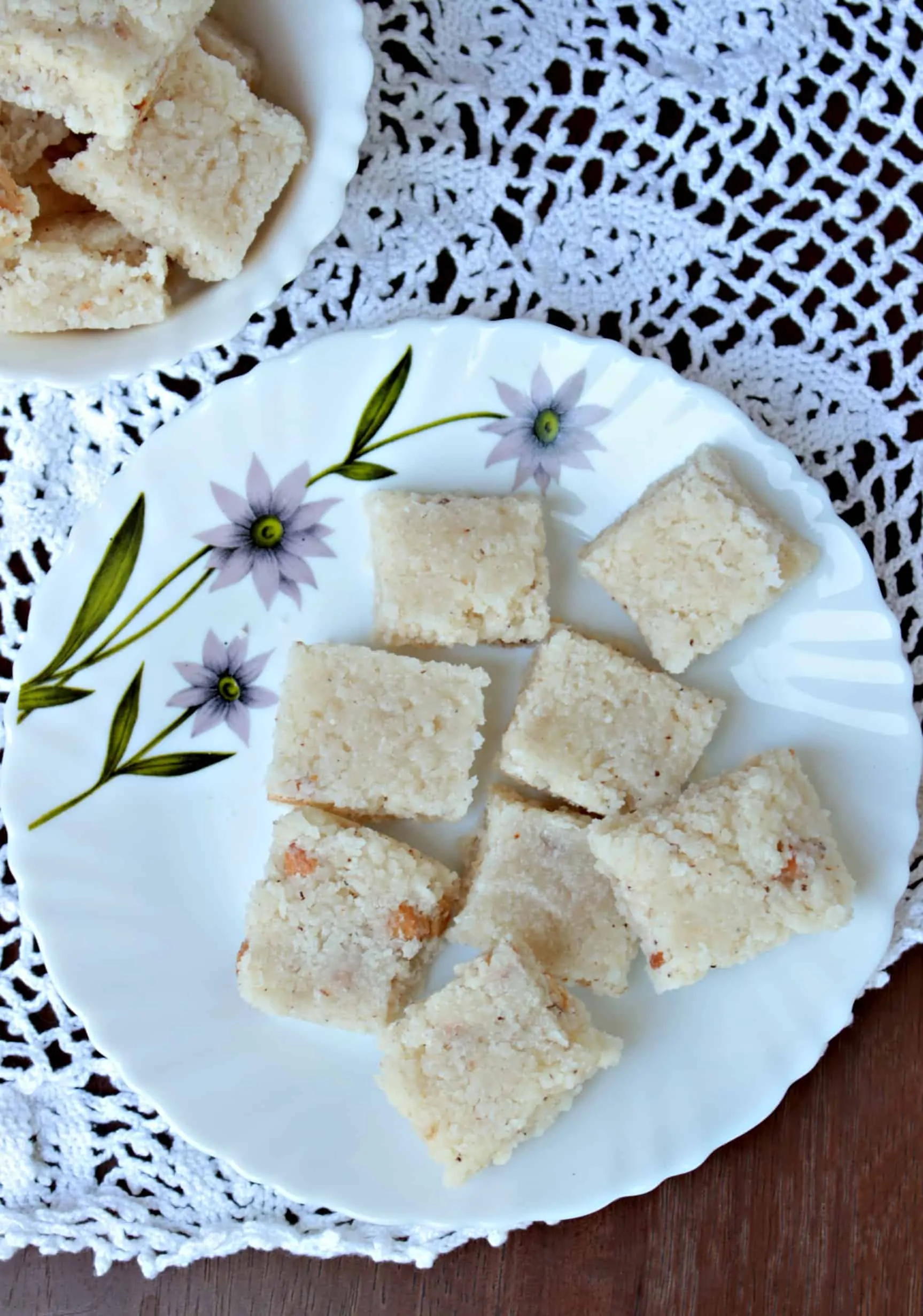 Coconut Burfi in the plate