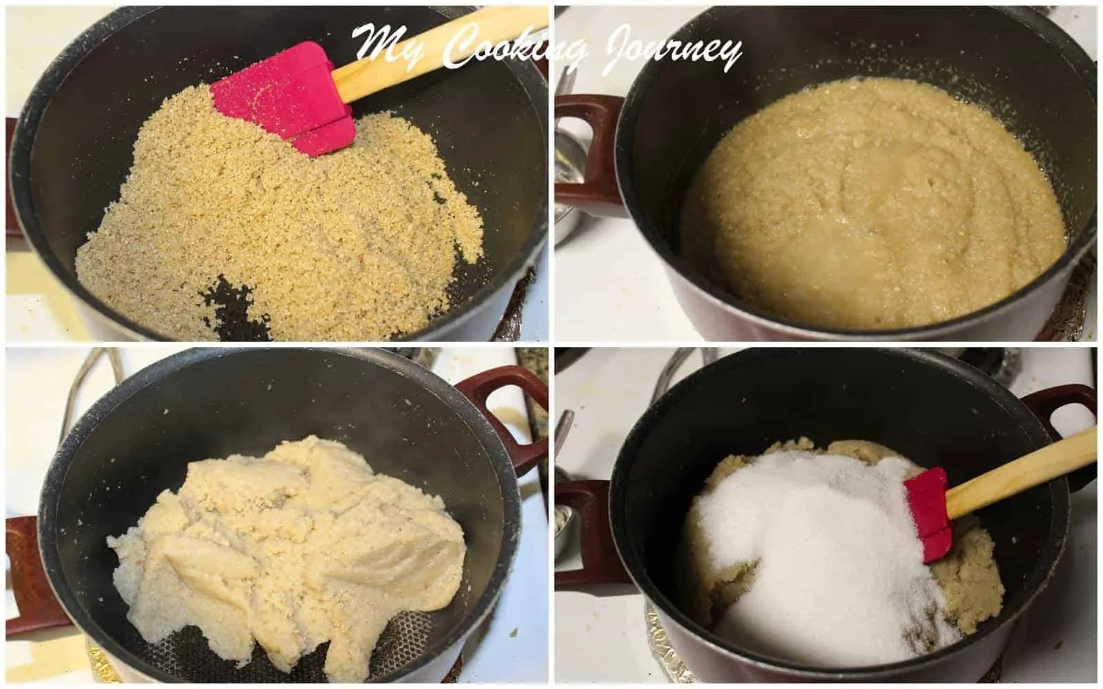 process shot to make aval kesari.