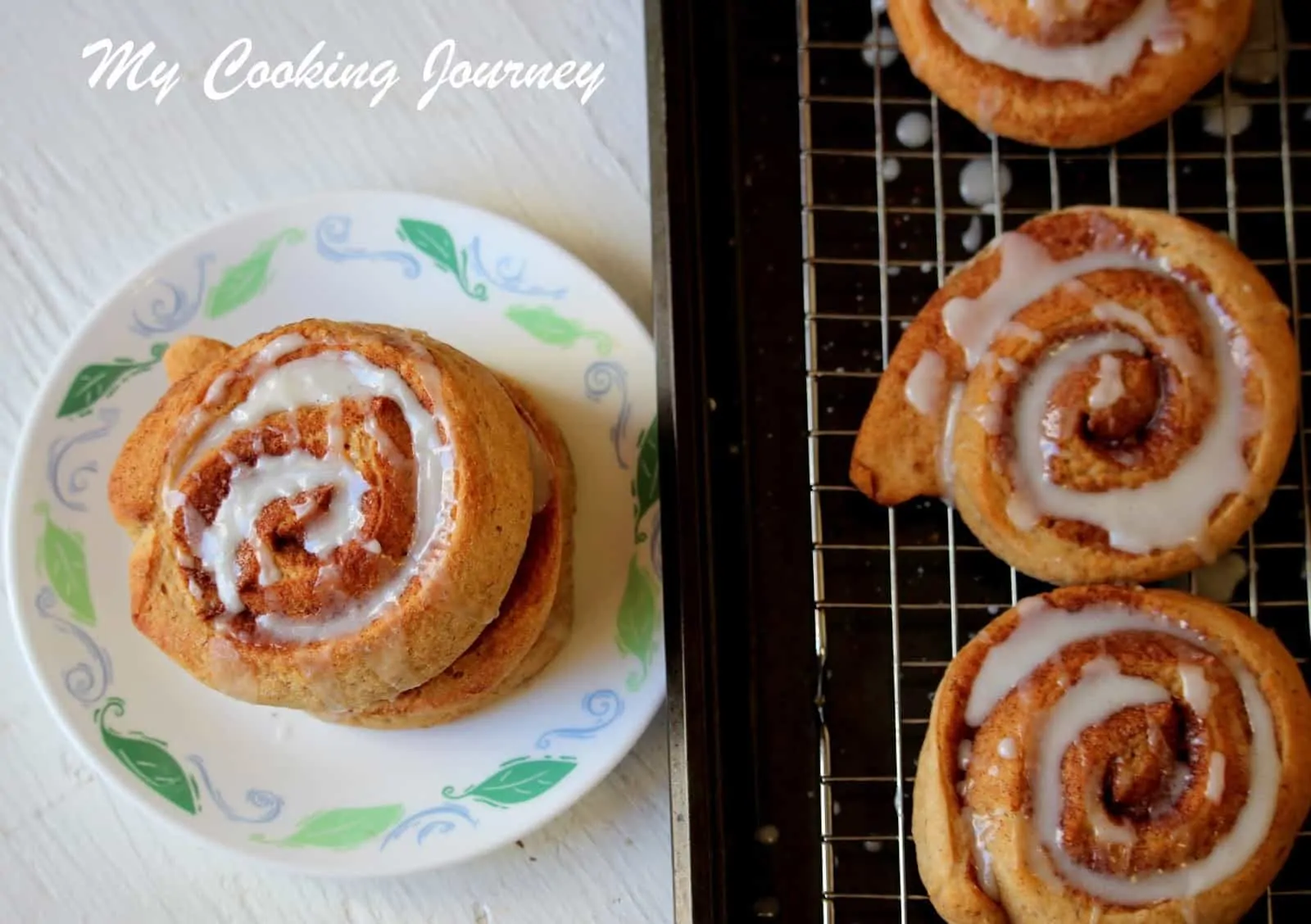 cinnamon bun with glaze