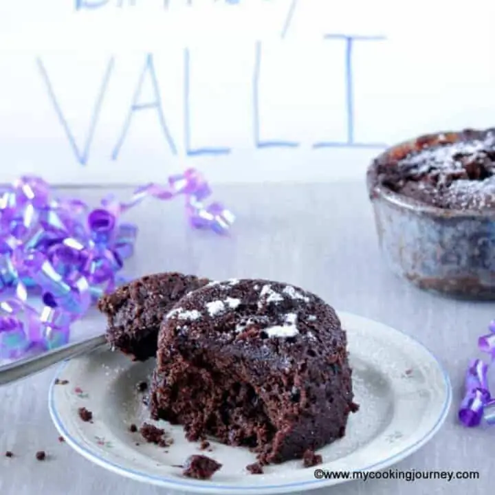 Chocolate Mug Cake in a plate