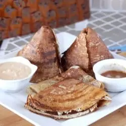 dosai shaped as a cone and in a plate