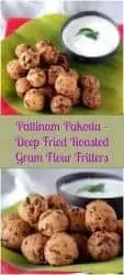 pattinam pakoda in a plate - two views