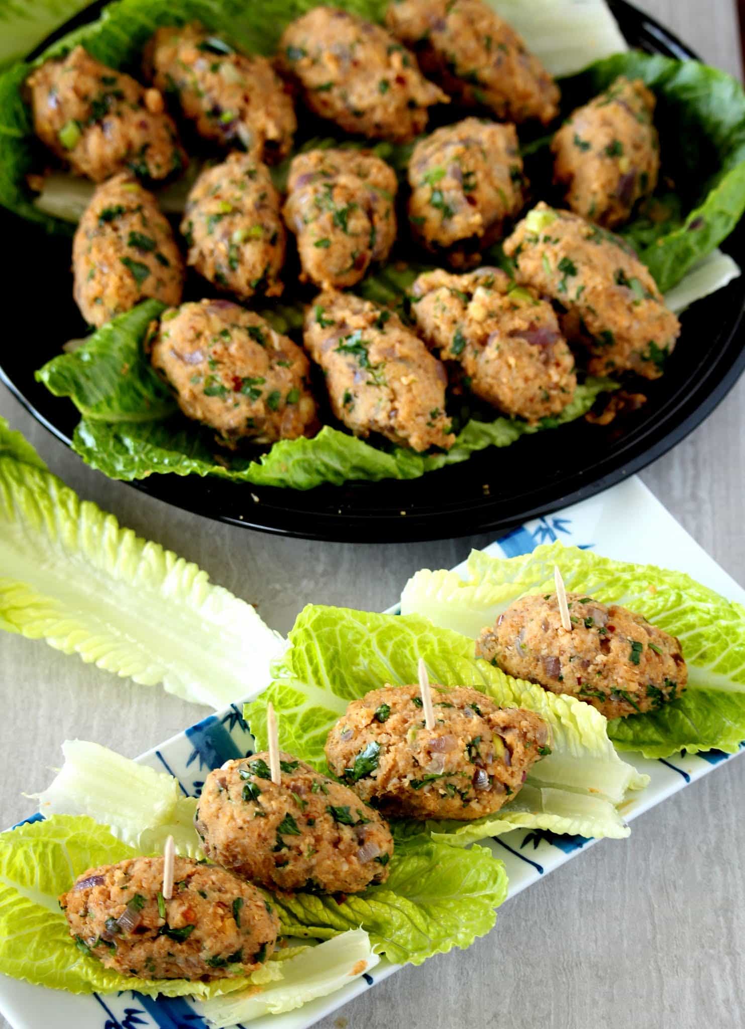 Mercimek Koftesi on lettuce wrap