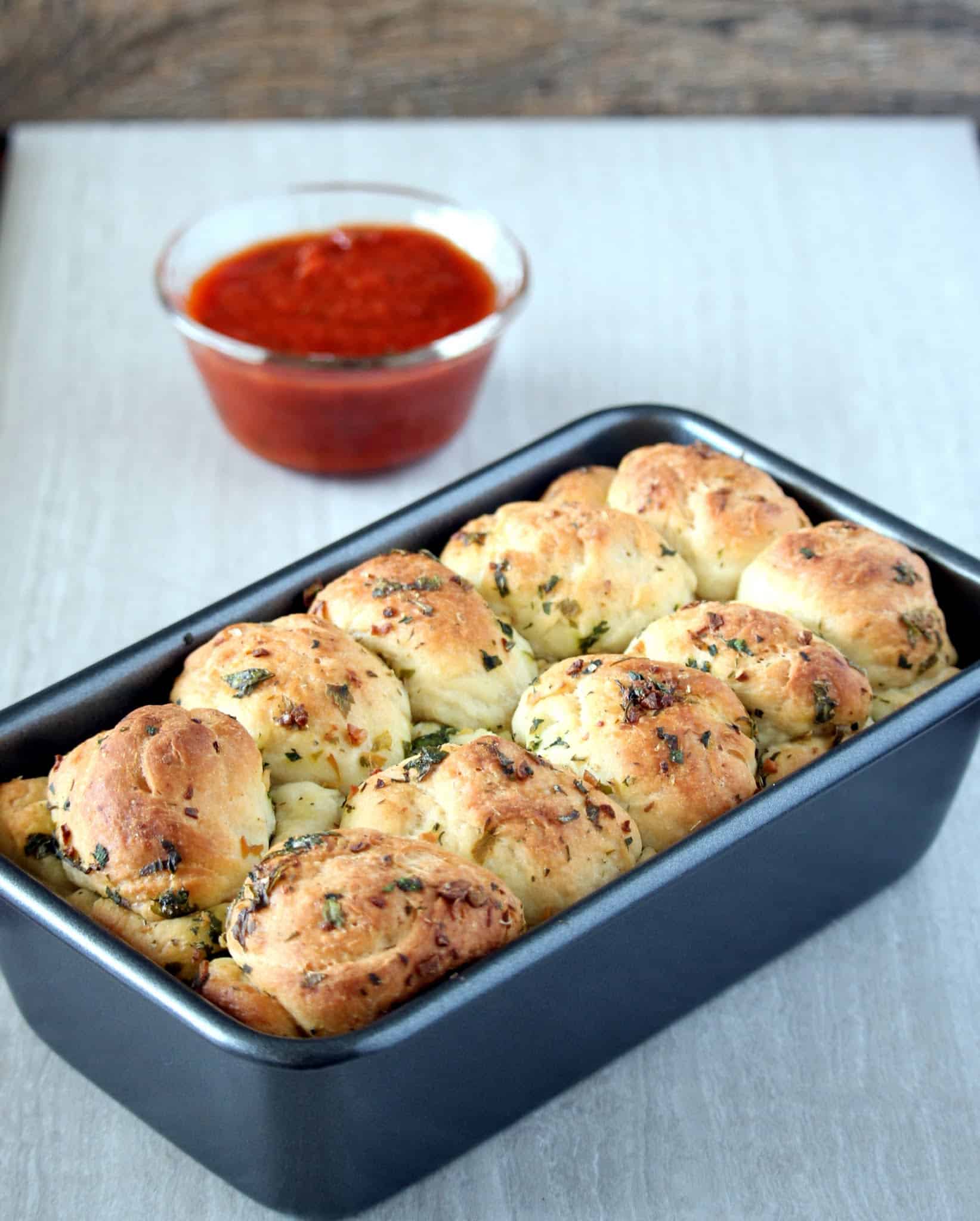 Pull apart Garlic Bread in baking tray