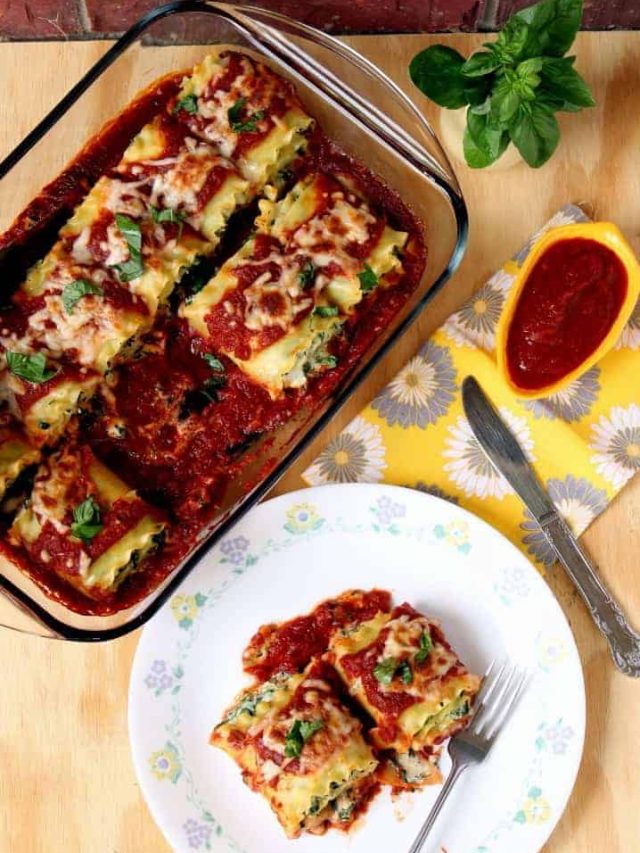 Spinach And Ricotta Cheese Lasagna Roll-Ups