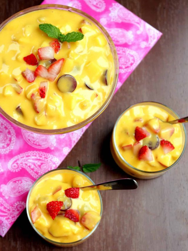 Fruit Salad With Mango Pulp - Only 4 Ingredients!