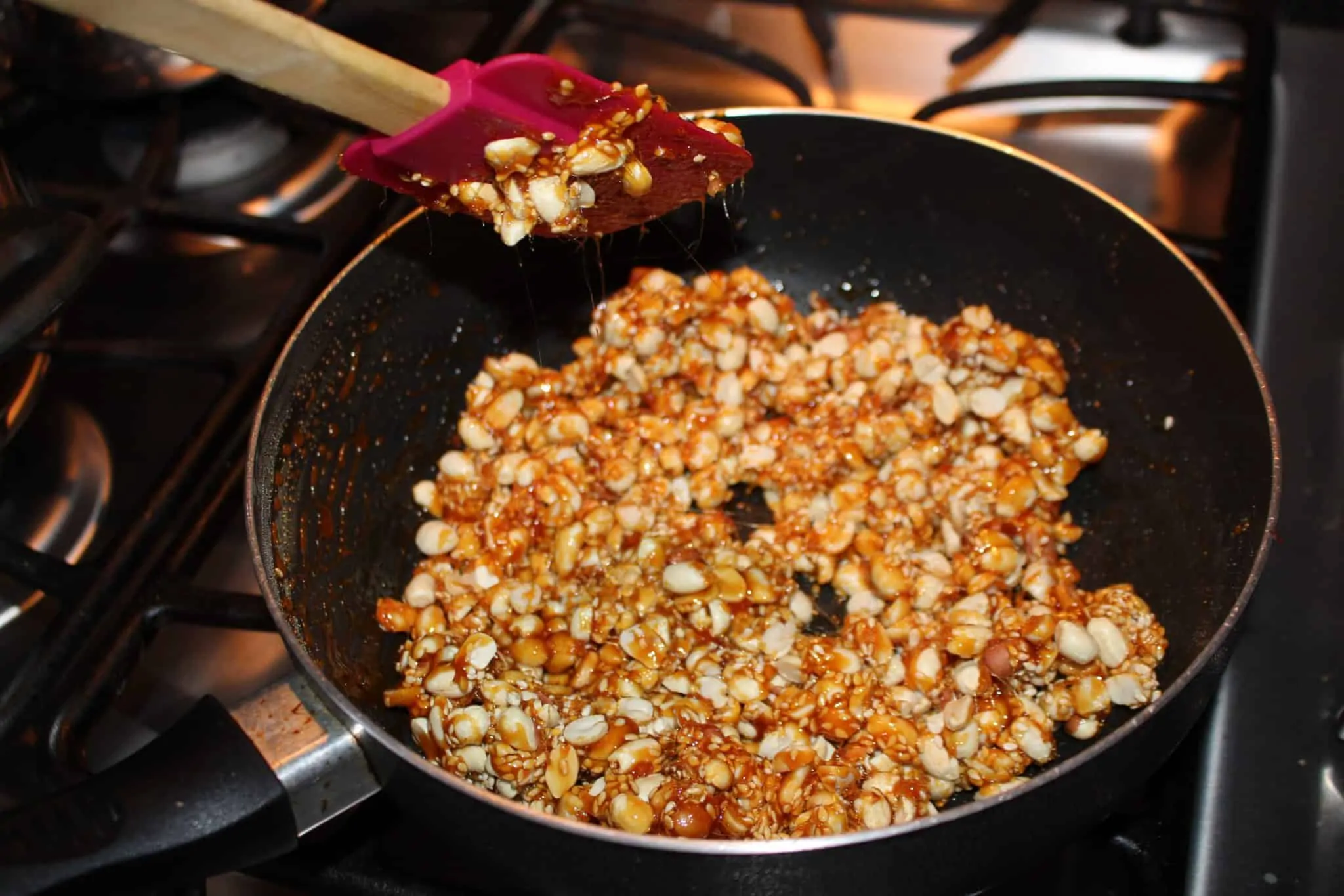 peanuts brittle in a pan