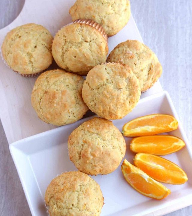 Orange muffins ready and served