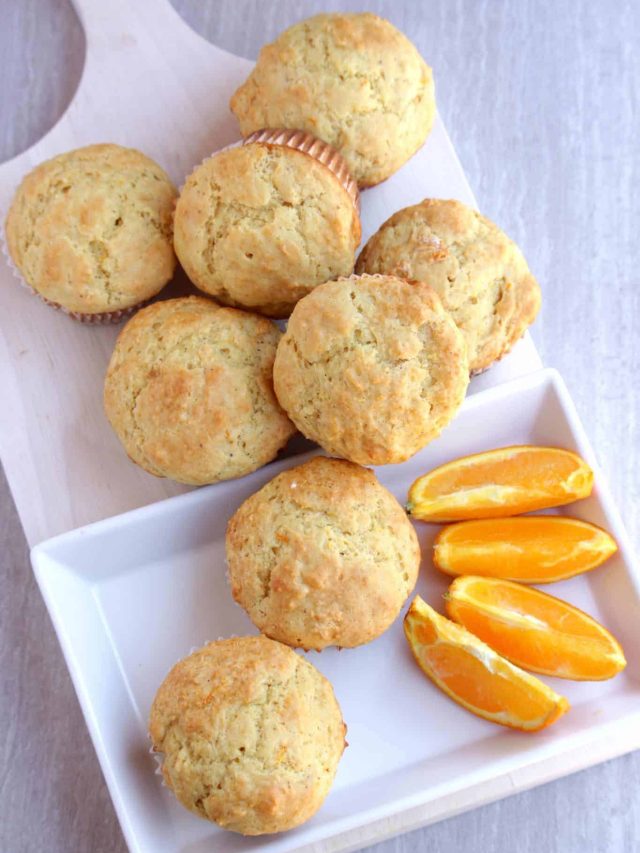 Eggless Orange Muffins