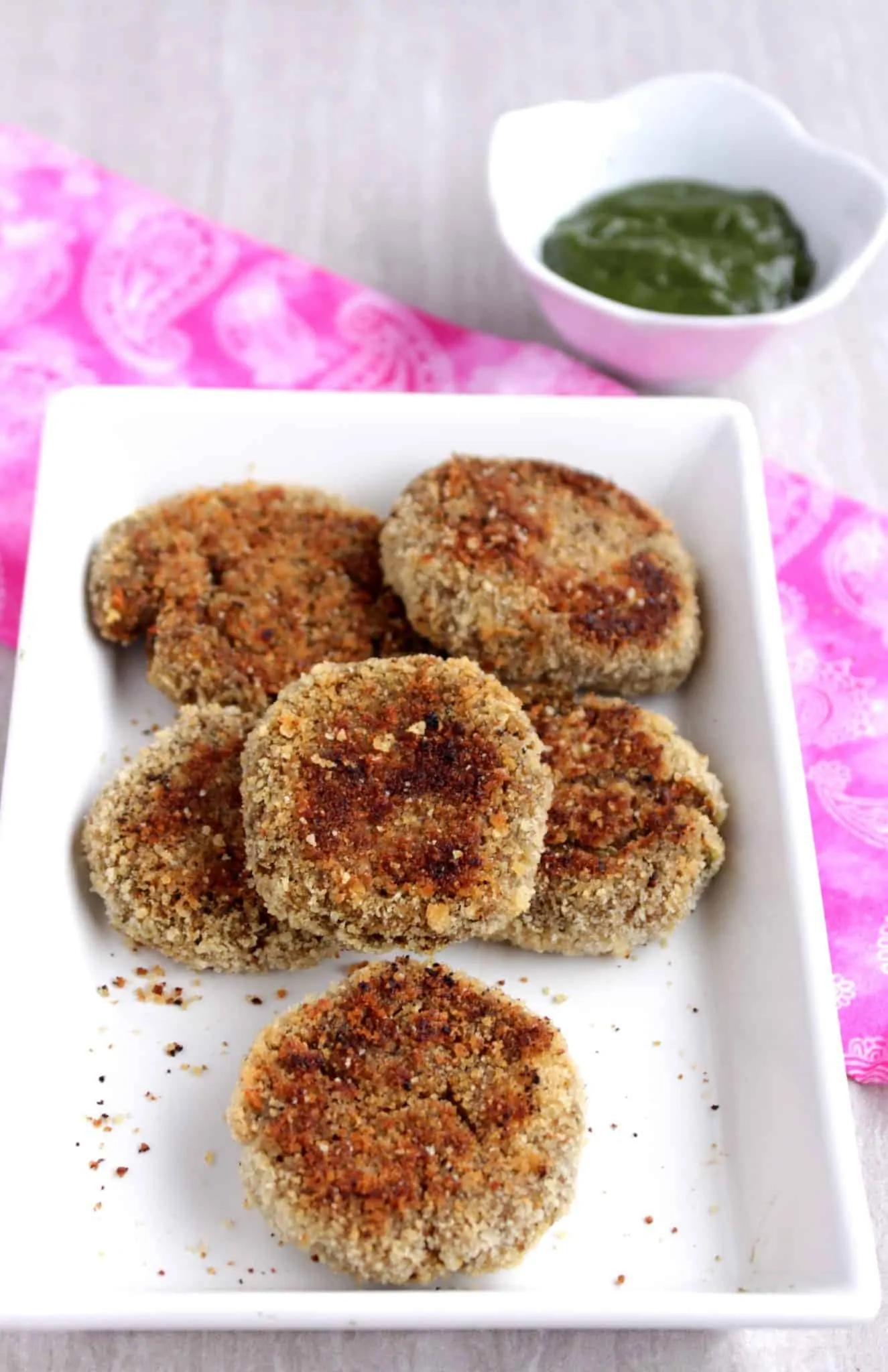 Baked Quinoa Vegetable Cutlet in a tray