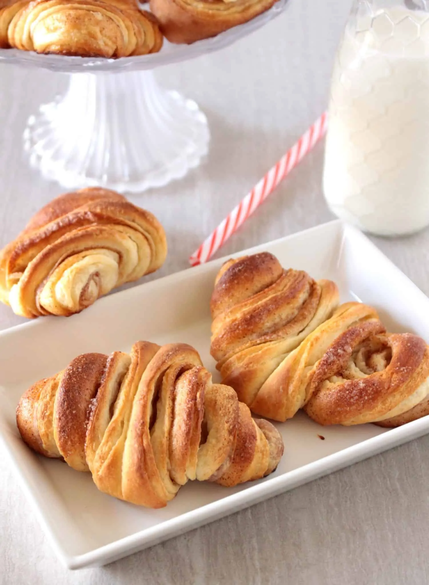 Franzbrötchen is served in a tray