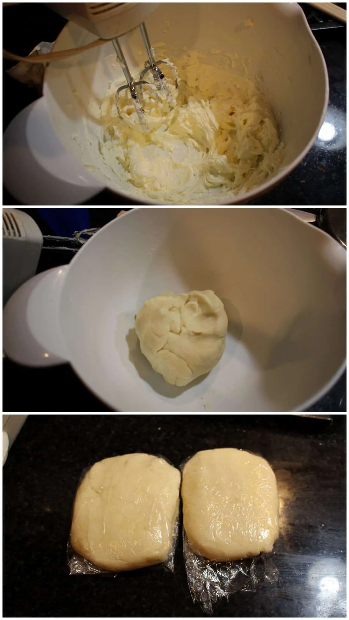 Making the Kiflis dough in a bowl