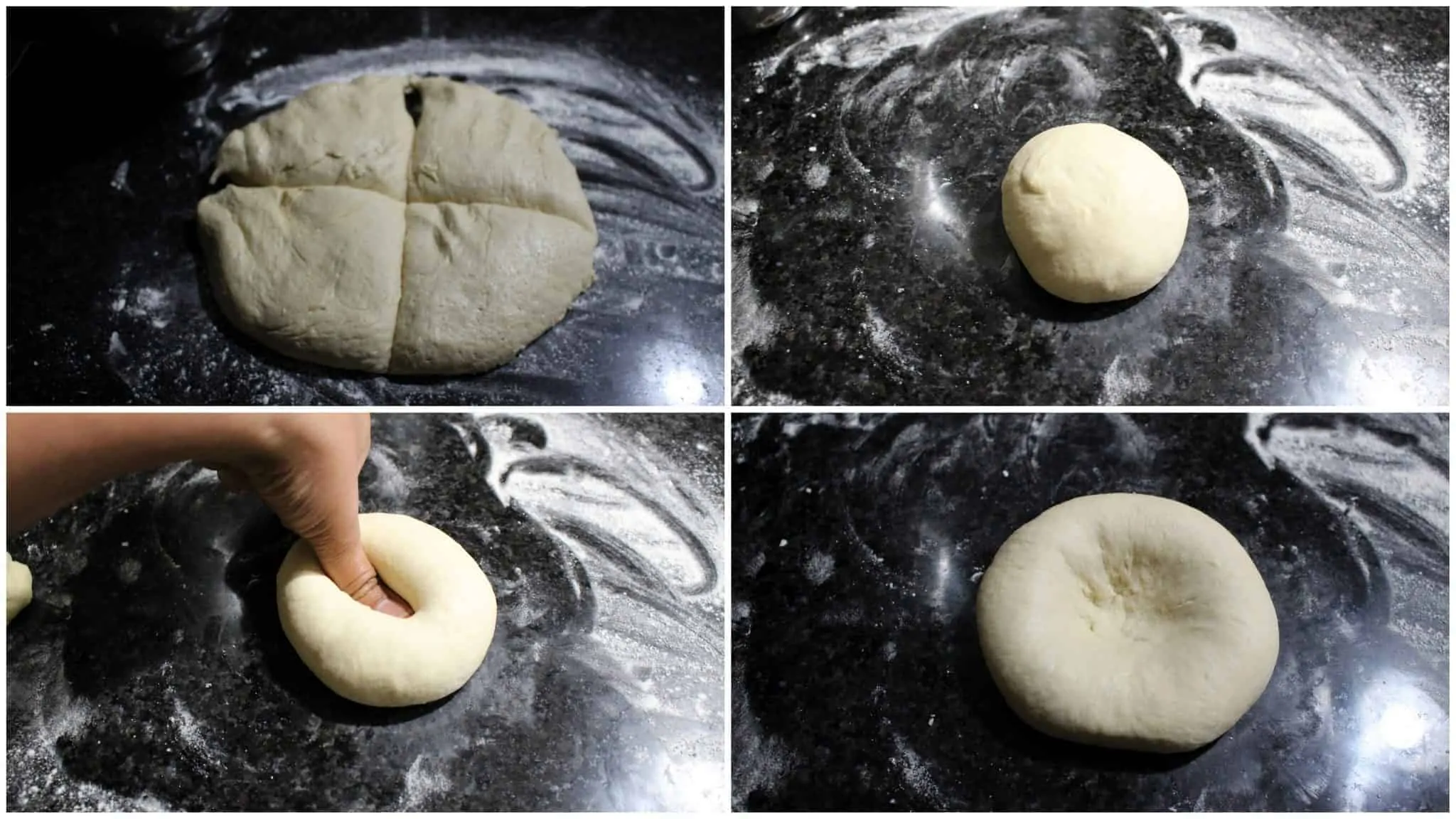 Kneading the dough with hands