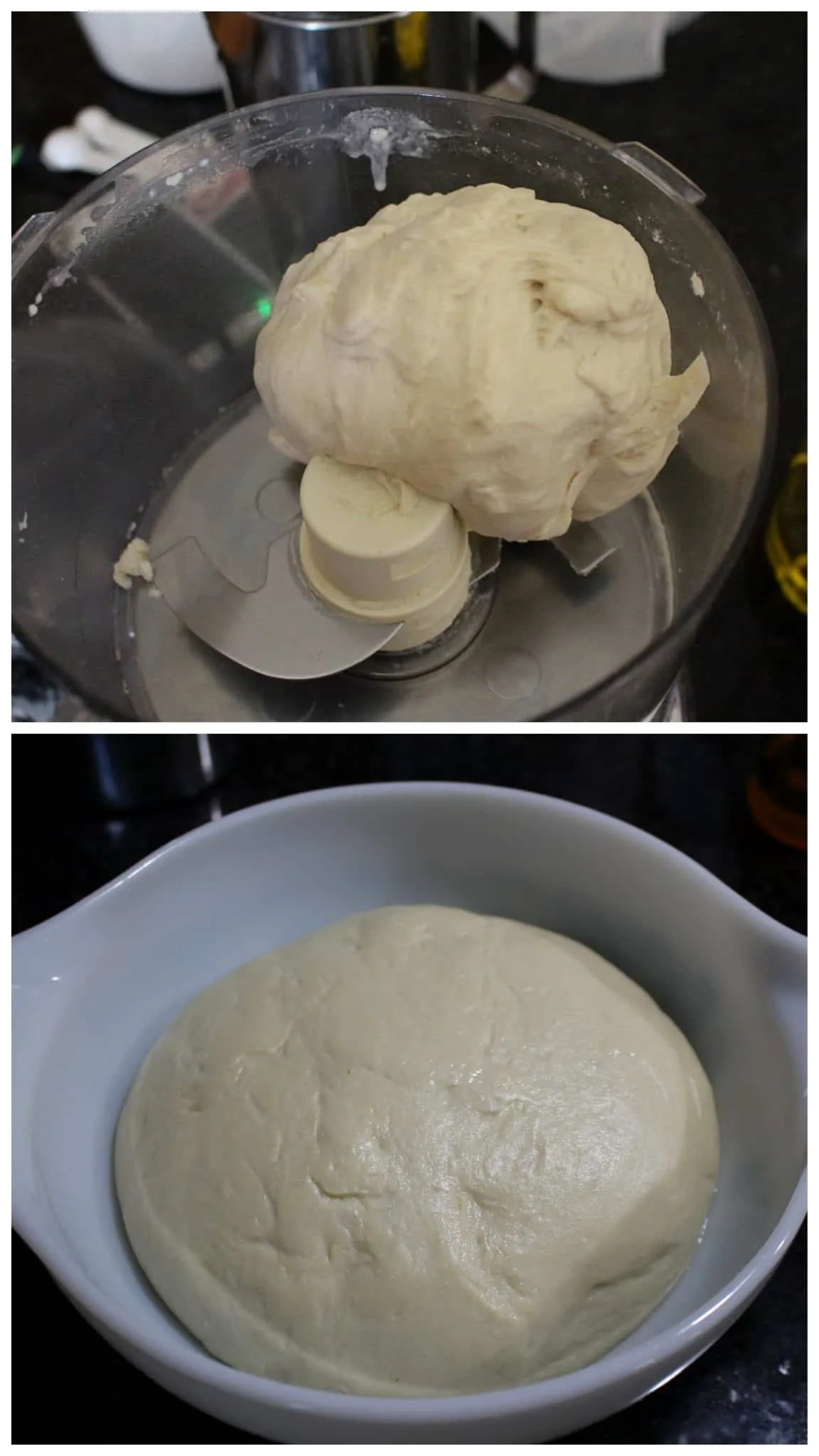 Kneading the dough in a bowl