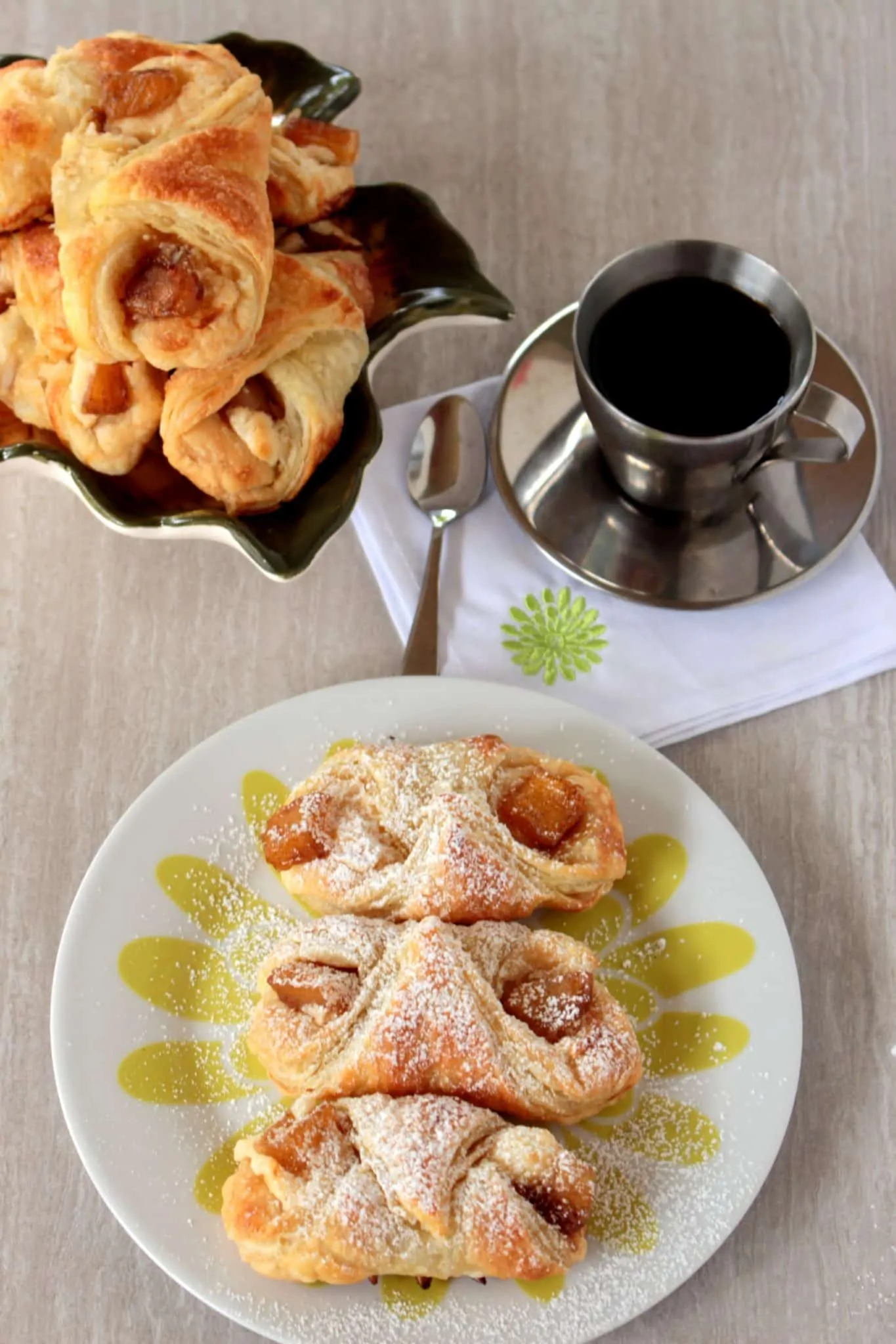 Pineapple Quesitos  pastries in a bowl