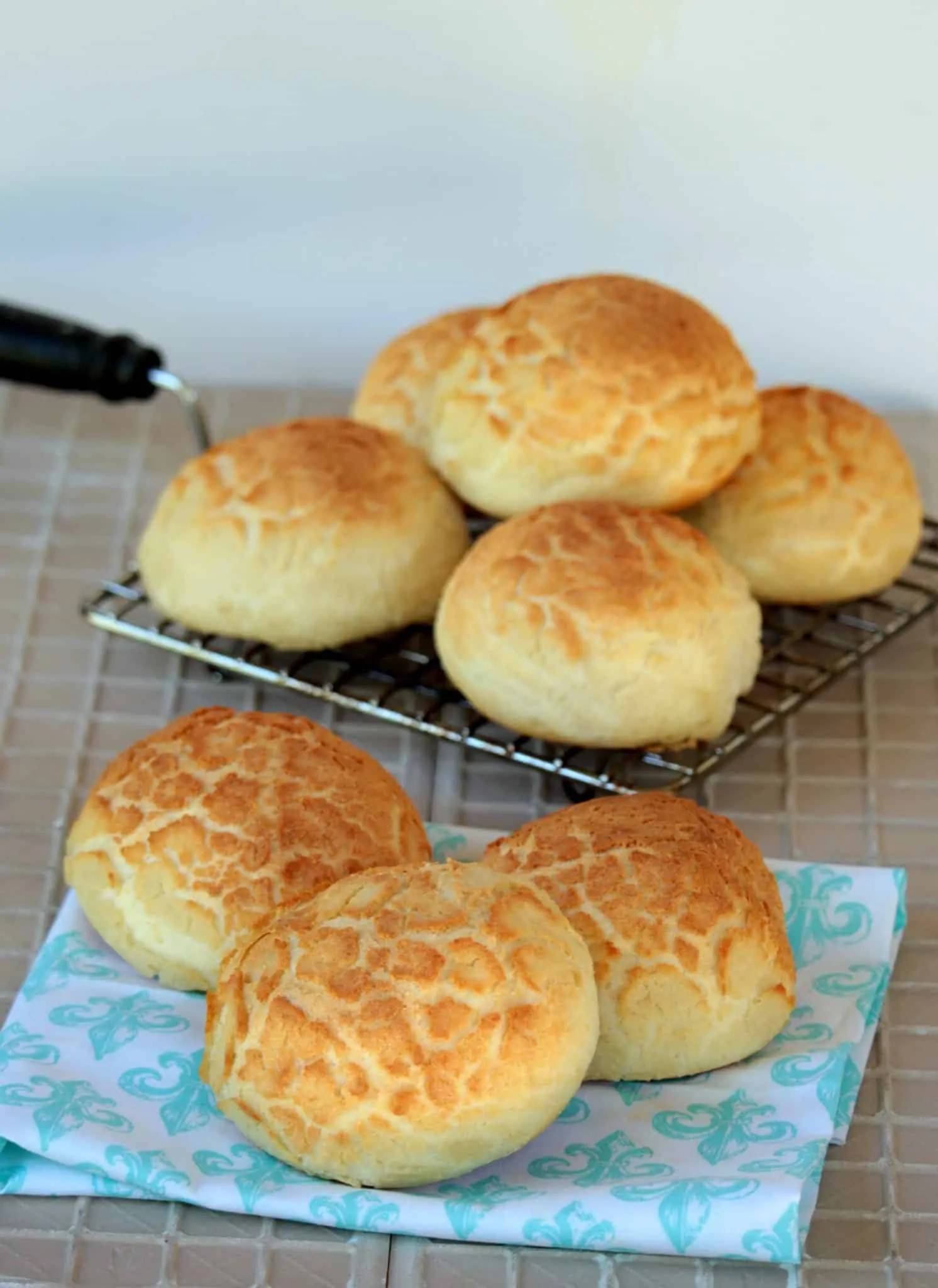 Dutch Crunch Rolls serving on a bowl