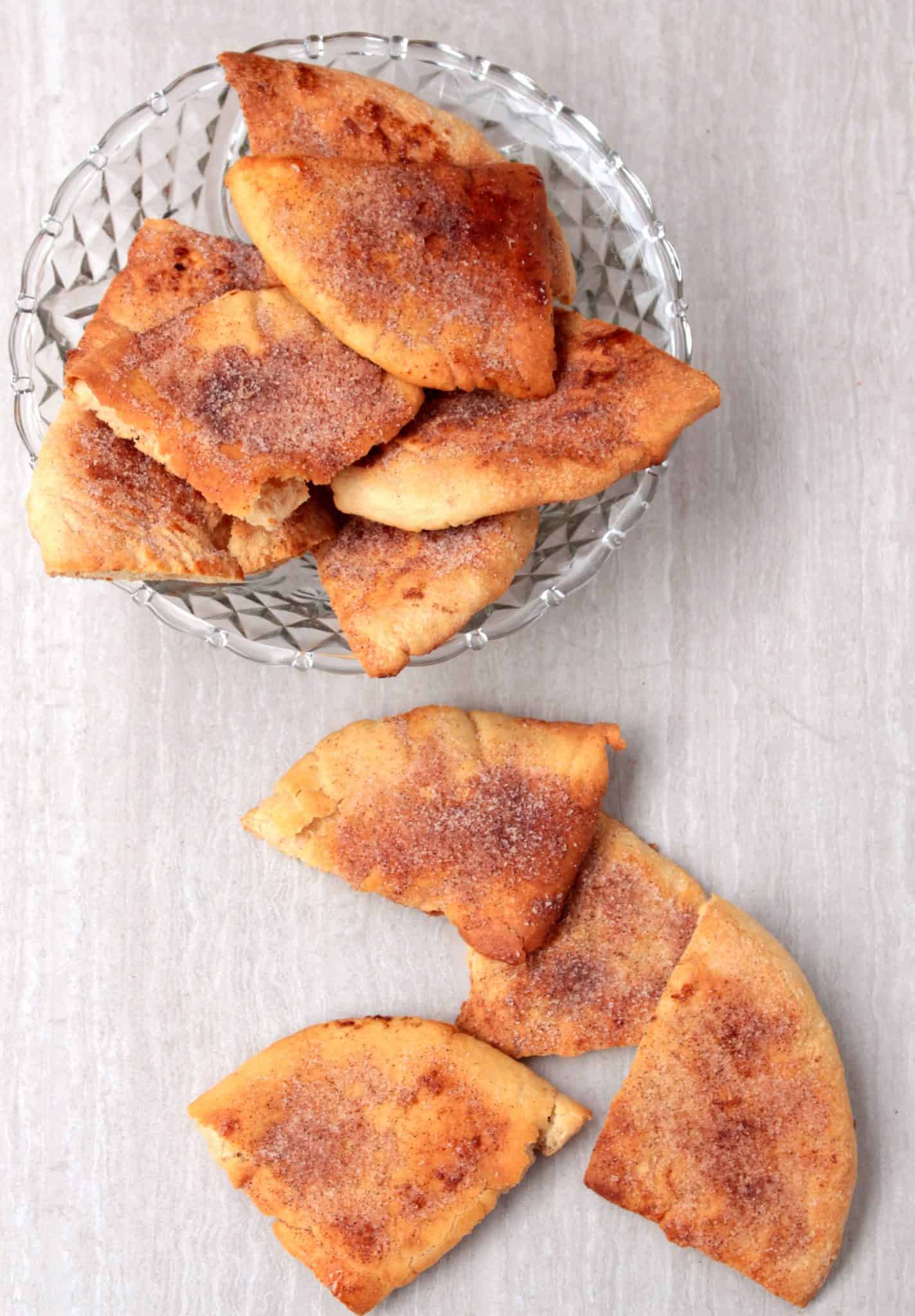 Crunchy Cinnamon Sugar Pita Chips for breakfast.