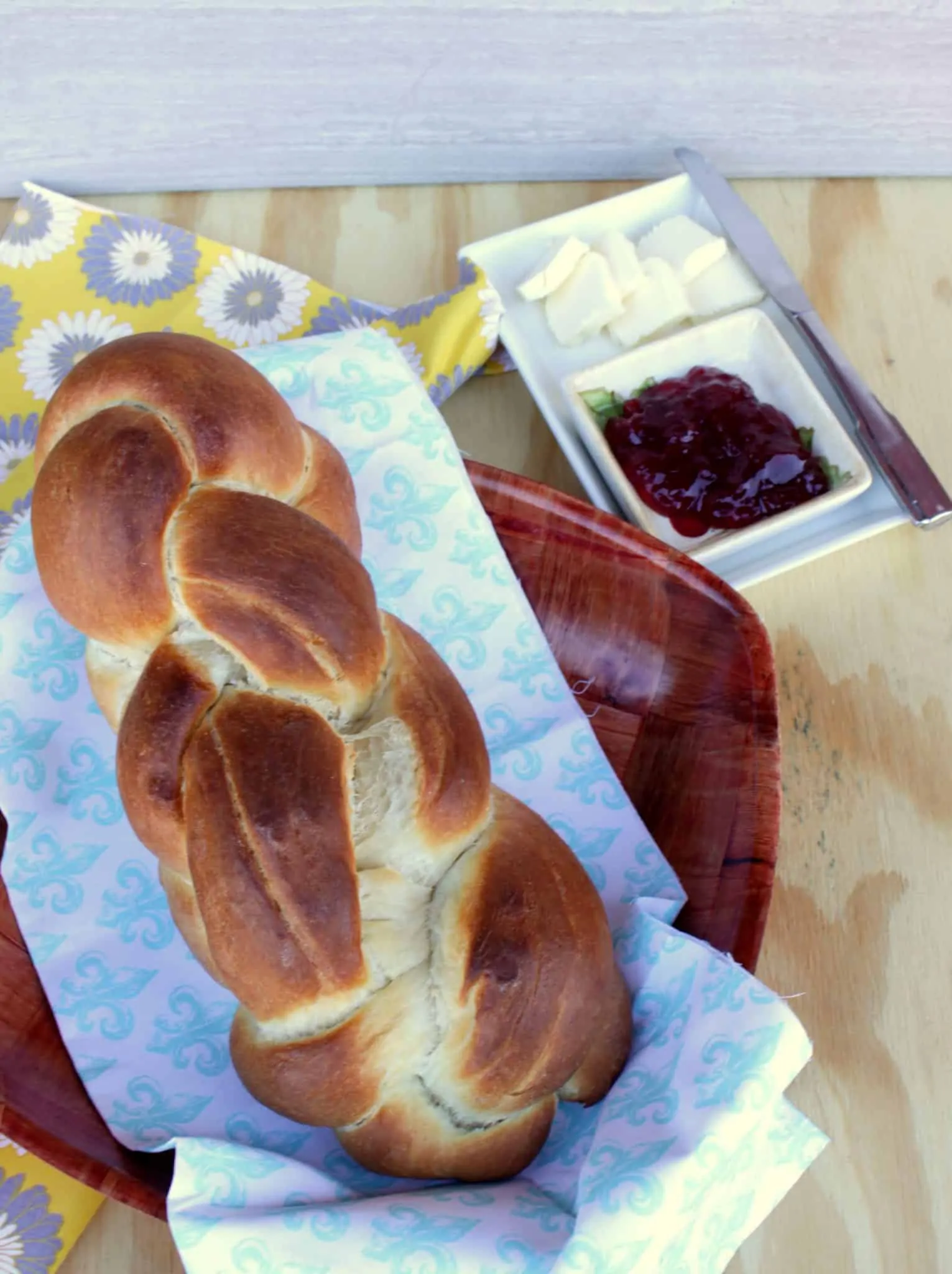 Zopf bread in a Tray