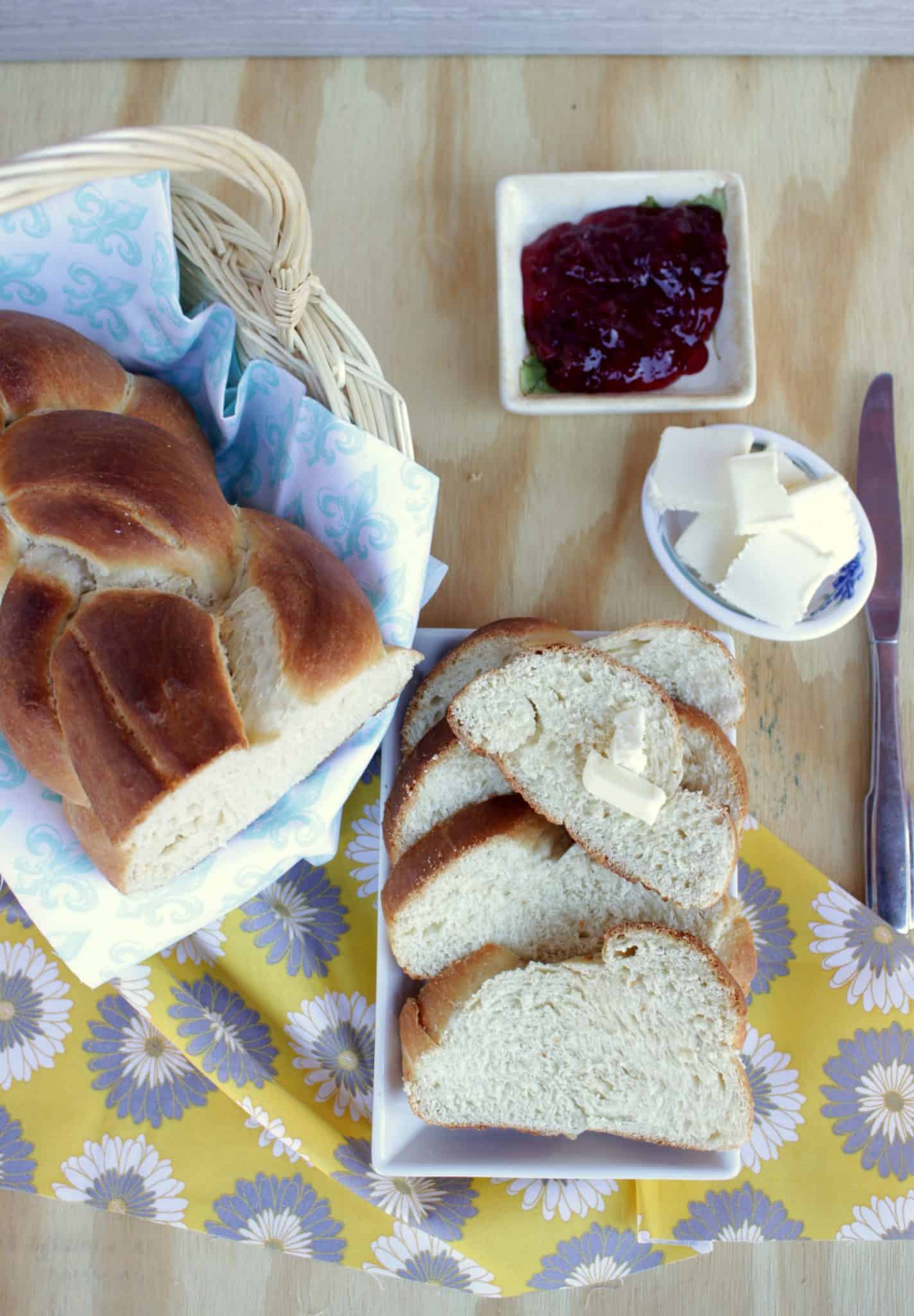 Swiss Braided bread in slices