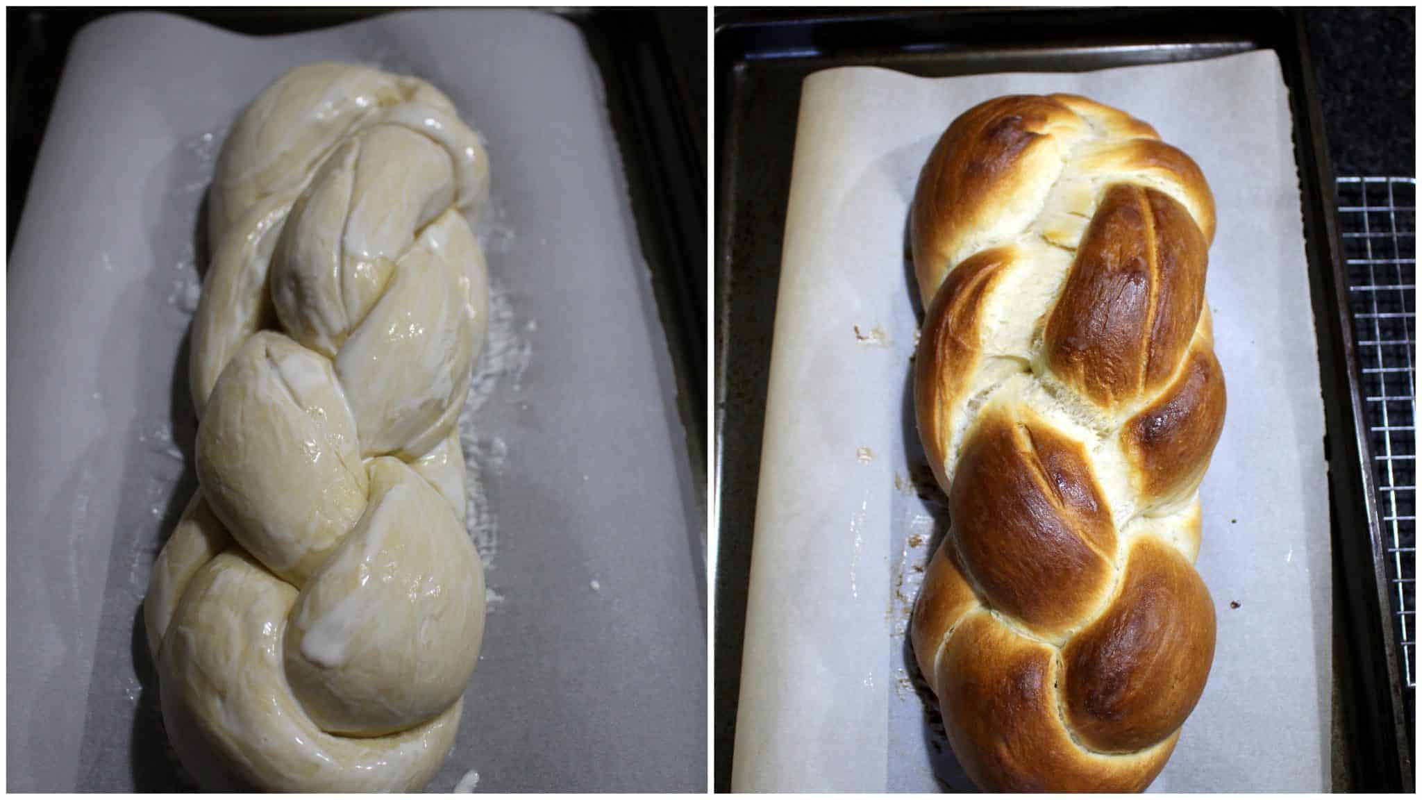 Baked dough in a tray