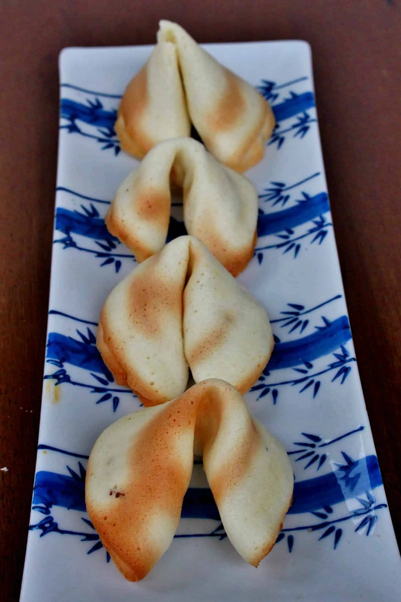 Homemade Fortune Cookies lined in a tray