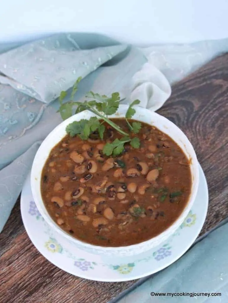 Black Eyed Peas Subzi without Onion and Garlic