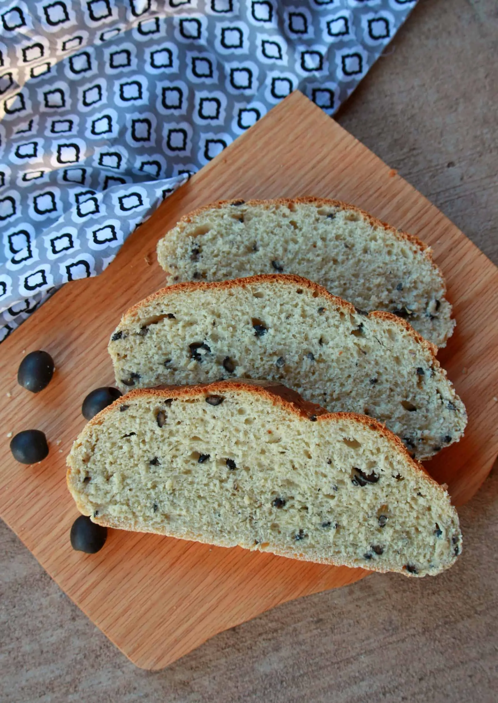 Moroccan Olive Bread - Vegan Olive Bread in tray