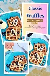 collage of waffles with overlaying text.