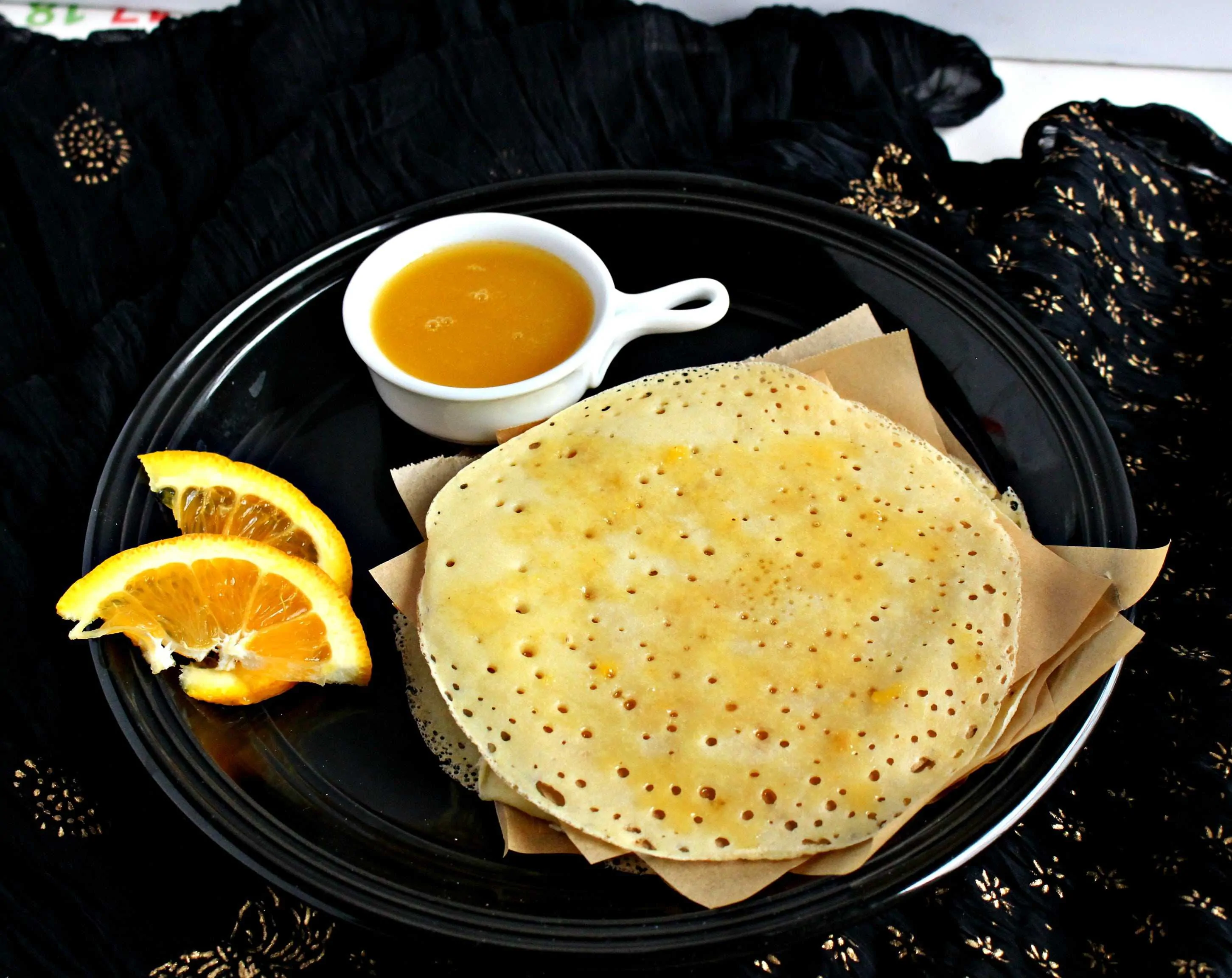 Baghrir with Orange Butter Sauce | Moroccan Semolina Pancake