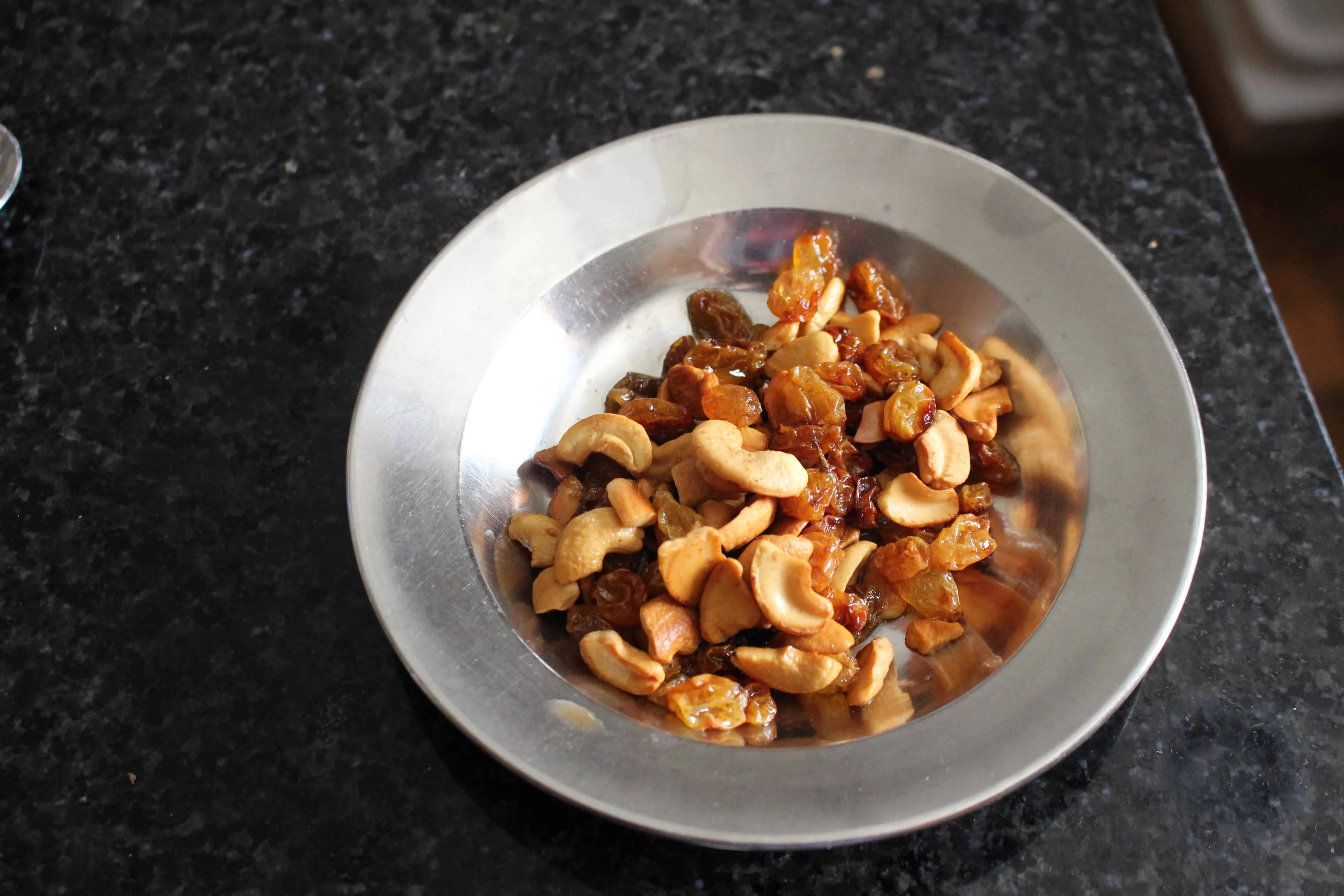 Fried dry fruits.