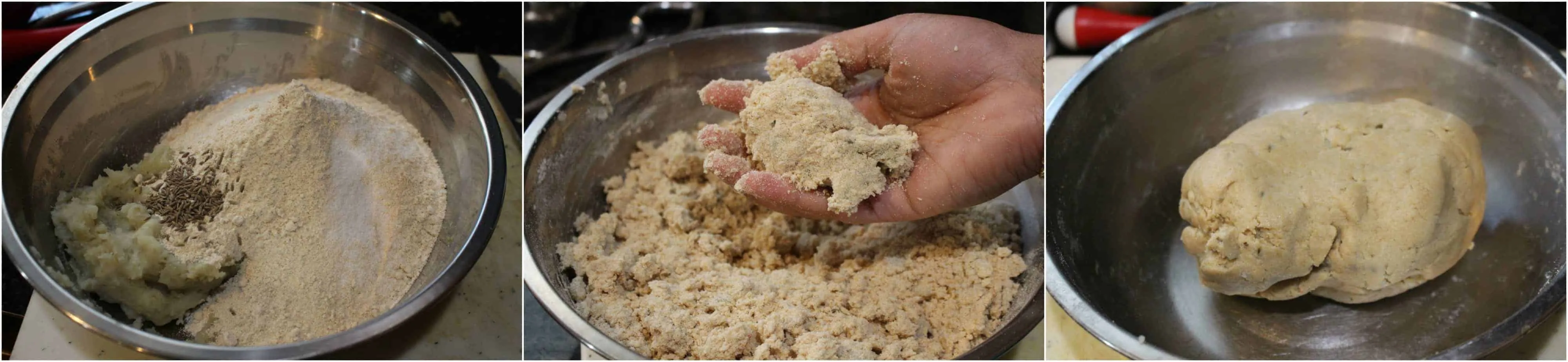 Kneading the dough.