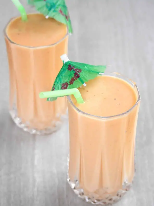 Papaya Lassi | Papaya Yogurt Smoothie Recipe