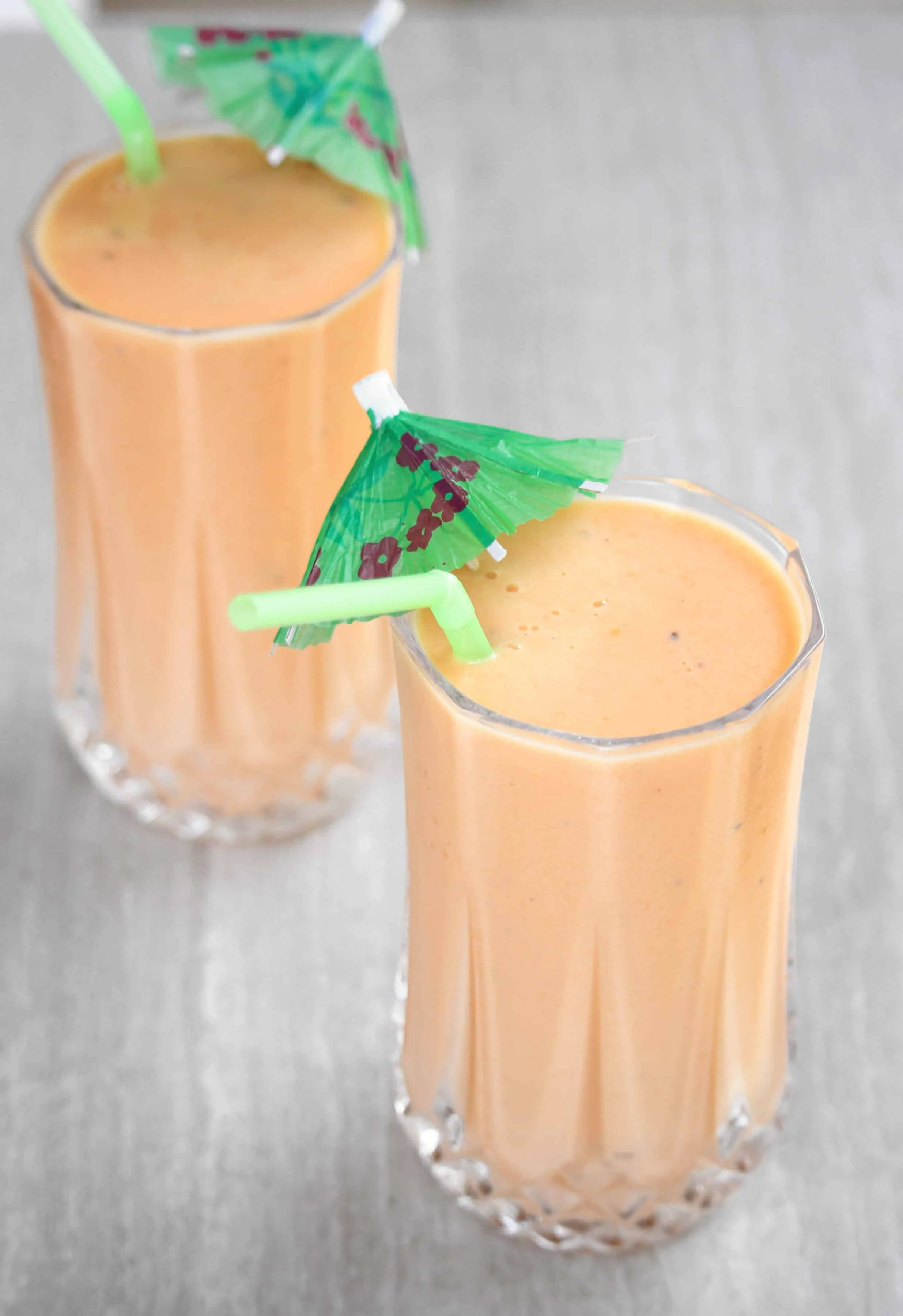 Papaya Lassi in glass cups