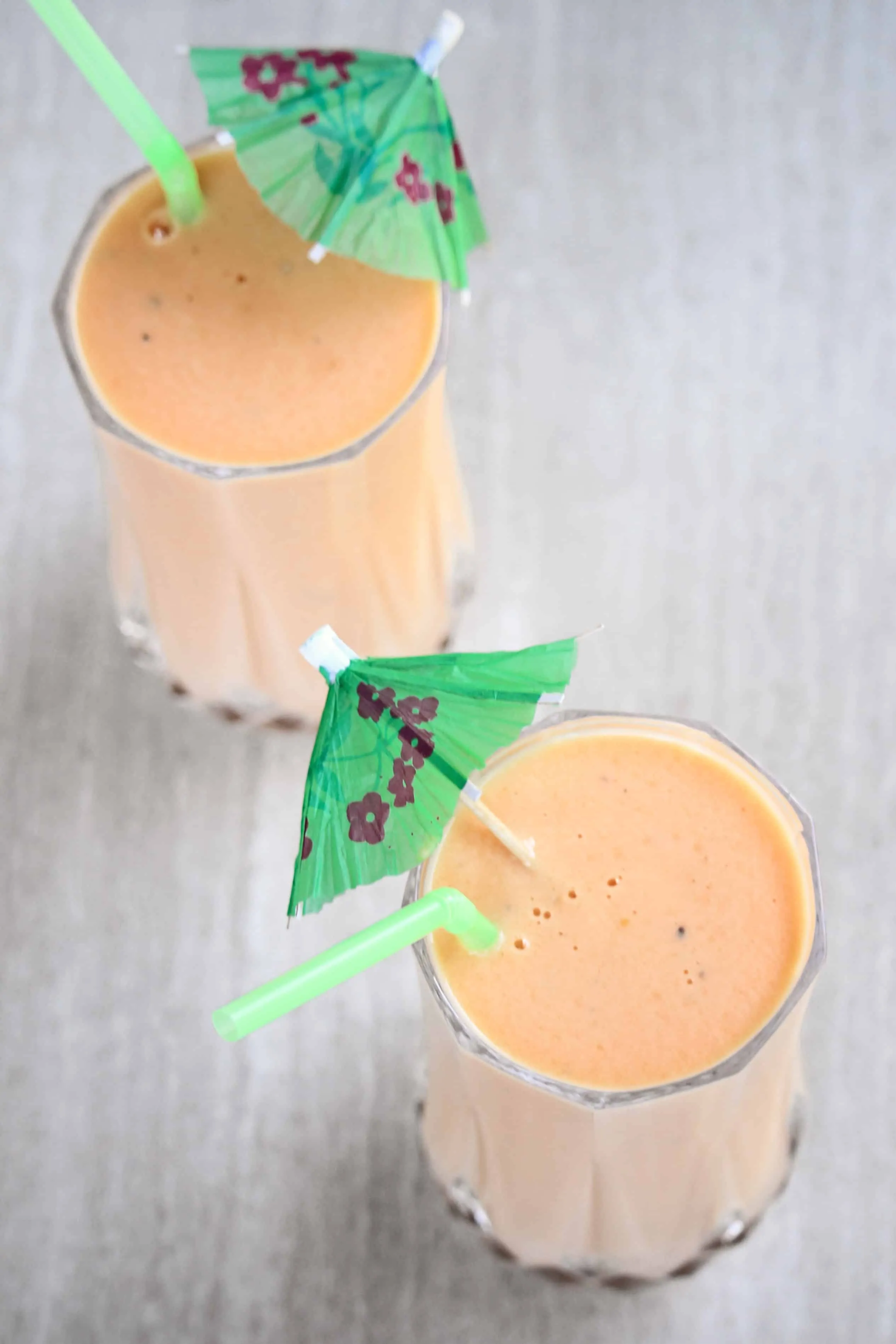 Papaya Lassi in glass cups