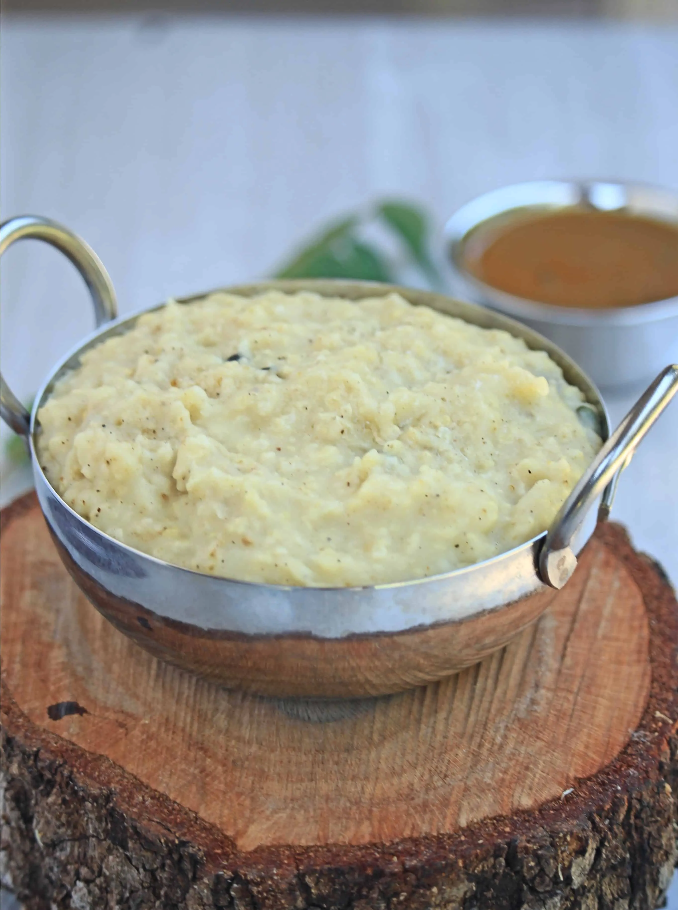 Foxtail Millet Savory Pongal in a bowl