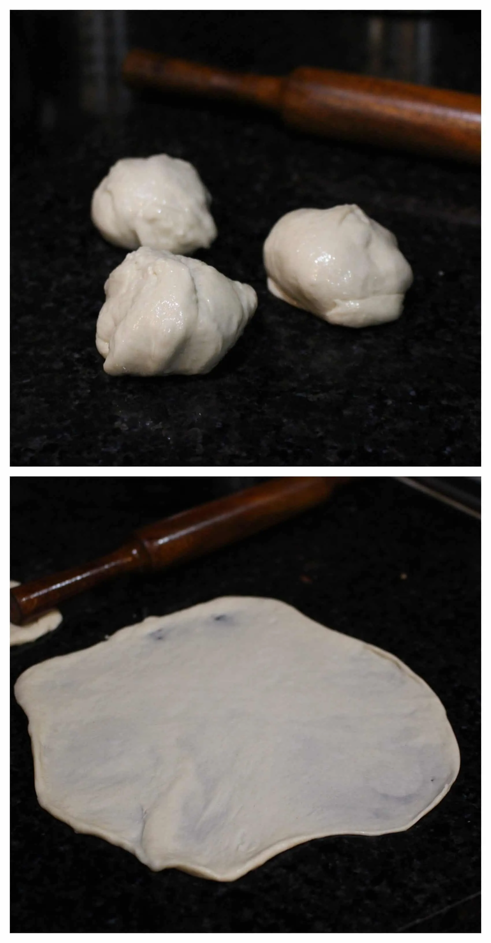 shaping the dough to make Indian fry bread