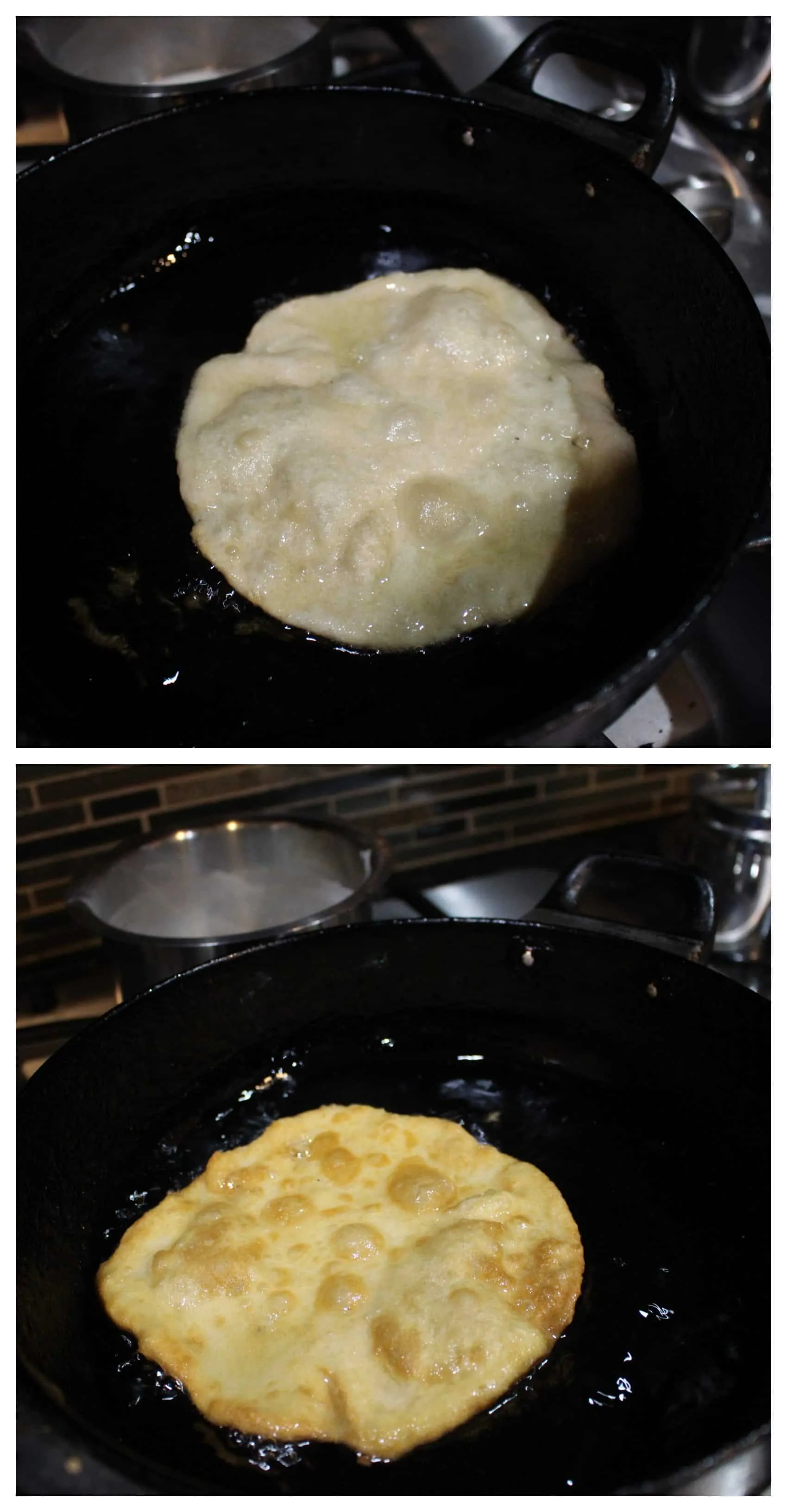 frying the fry bread in oil