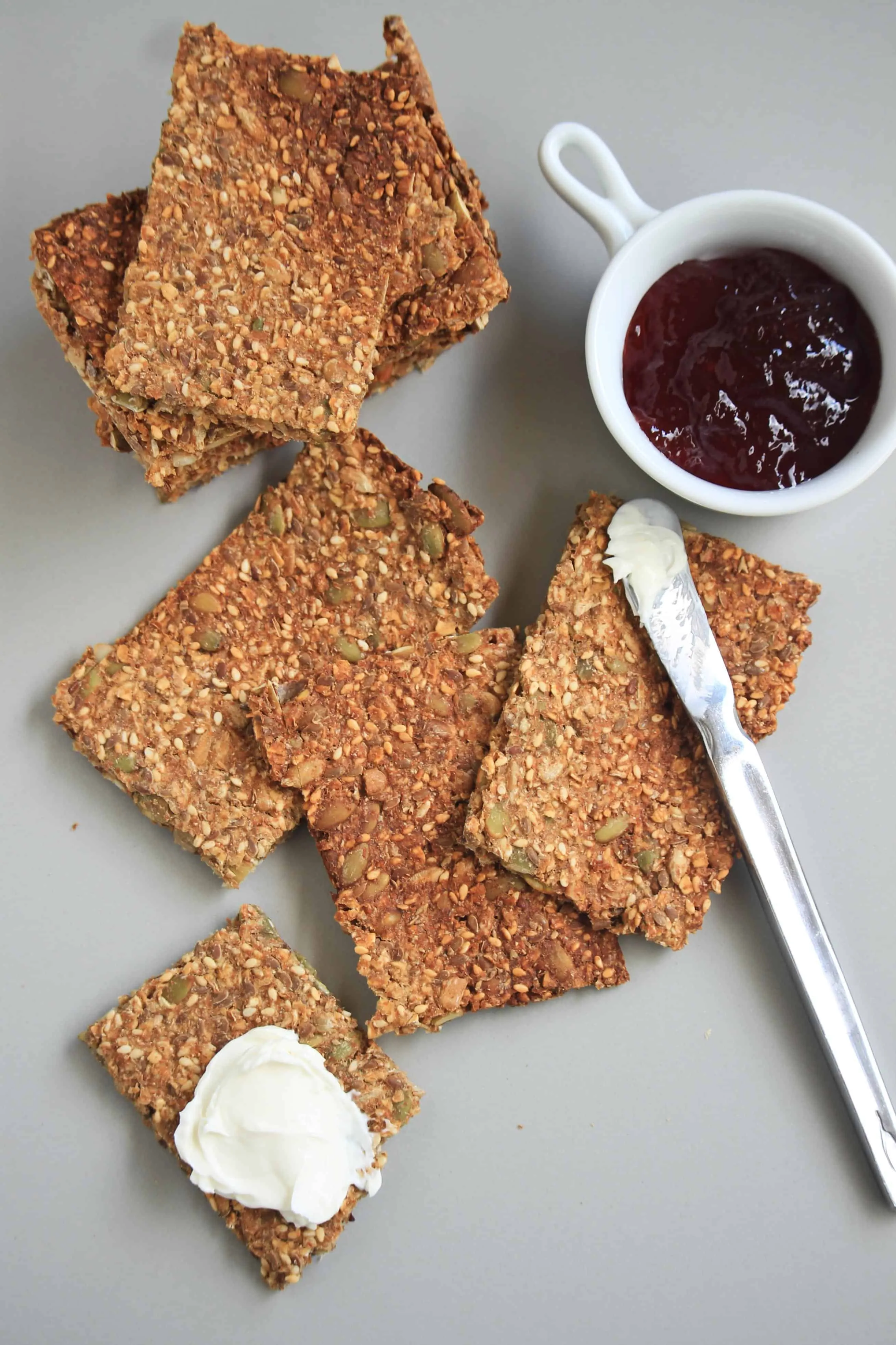 Norwegian Crisp Bread with Jam and spread on the side