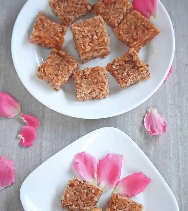 coconut and gulkund burfi