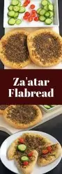 zaatar flatbread pinterest image