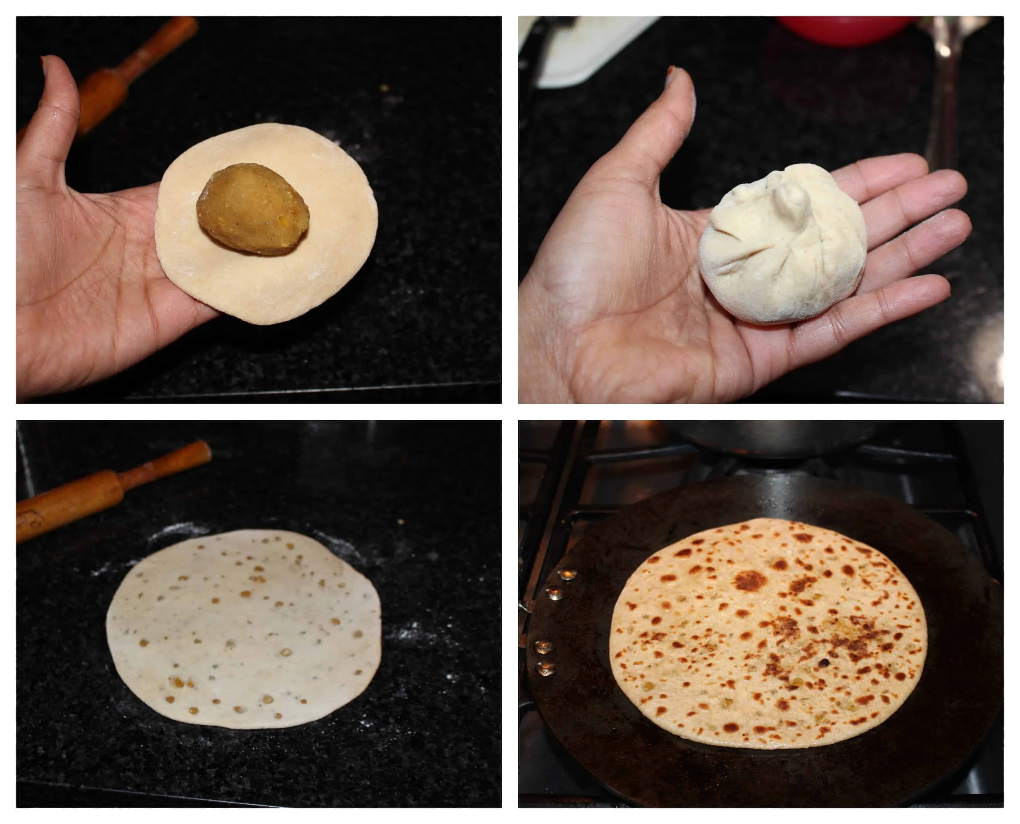 Shaping and cooking Puran Poli