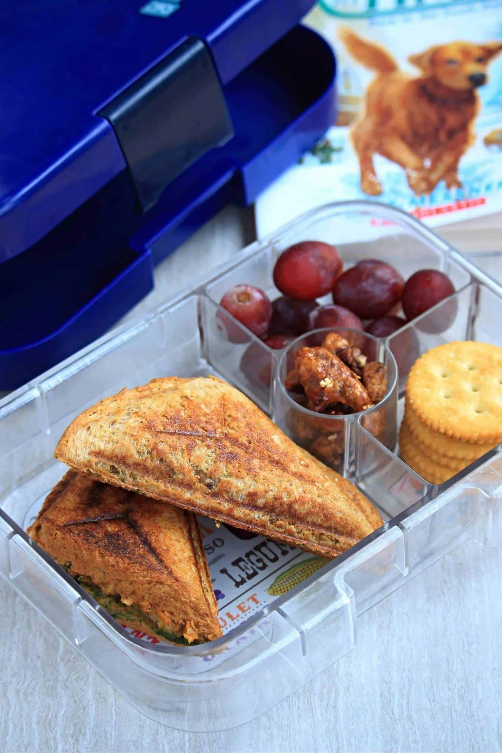 Potato sandwich in a lunch box.