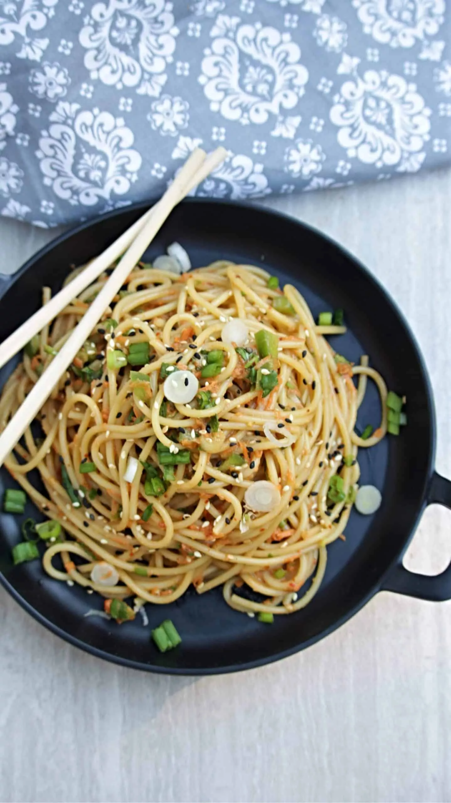 Asian Spicy Pasta Salad with peanut dressing