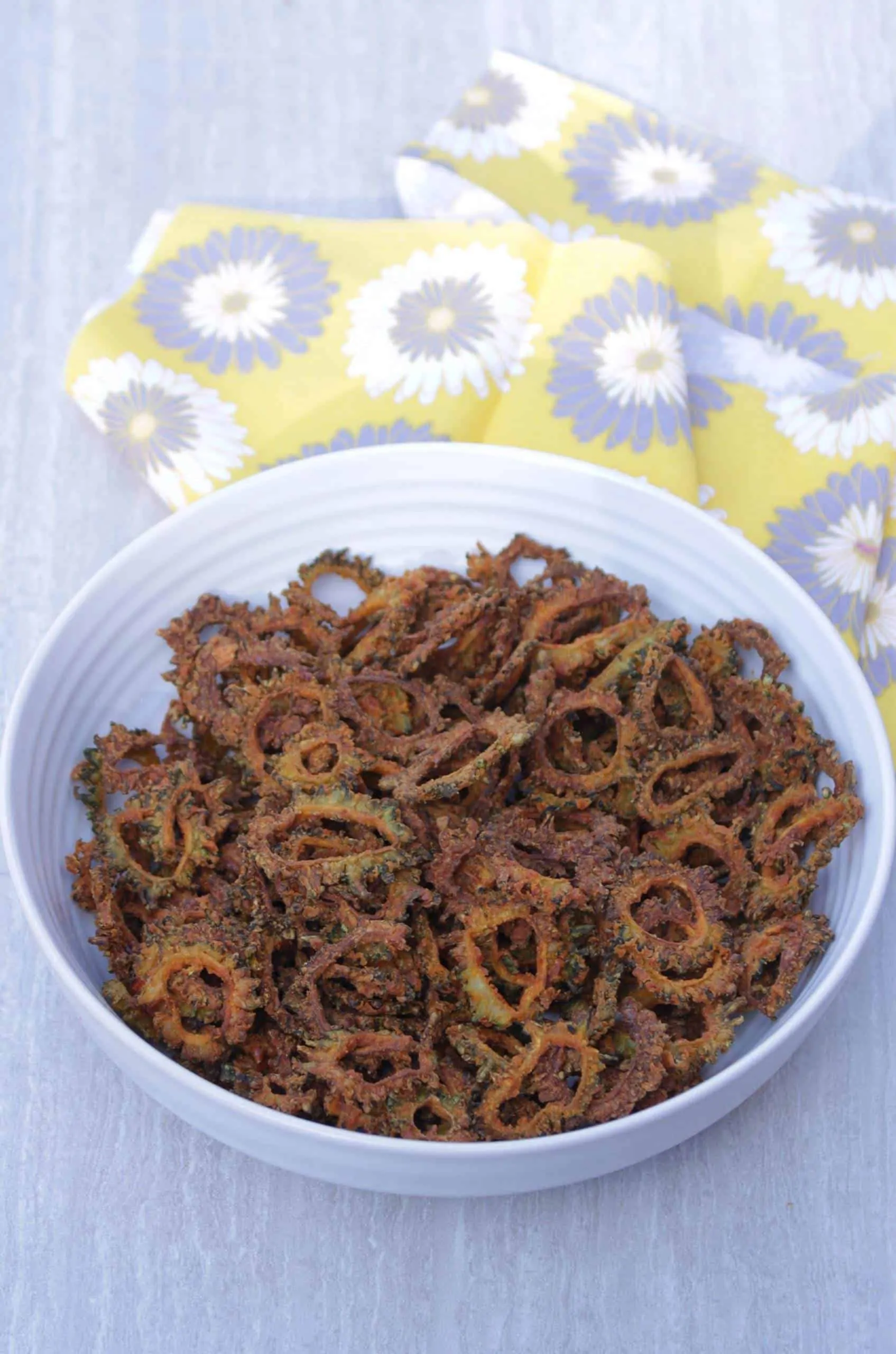 Bitter gourd chips made in air fryer